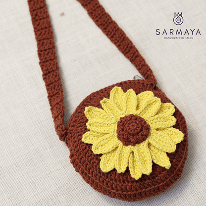 Handmade Sunflower Crochet Bag – Kids Bags on Brown Living™. SKU: SARKID05. Img 5.