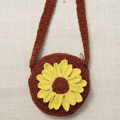 Handmade Sunflower Crochet Bag – Kids Bags on Brown Living™. SKU: SARKID05. Img 6.