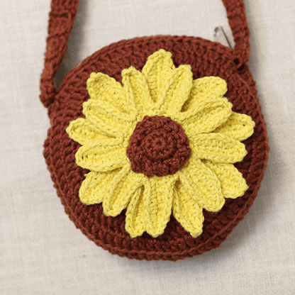 Handmade Sunflower Crochet Bag – Kids Bags on Brown Living™. SKU: SARKID05. Img 7.