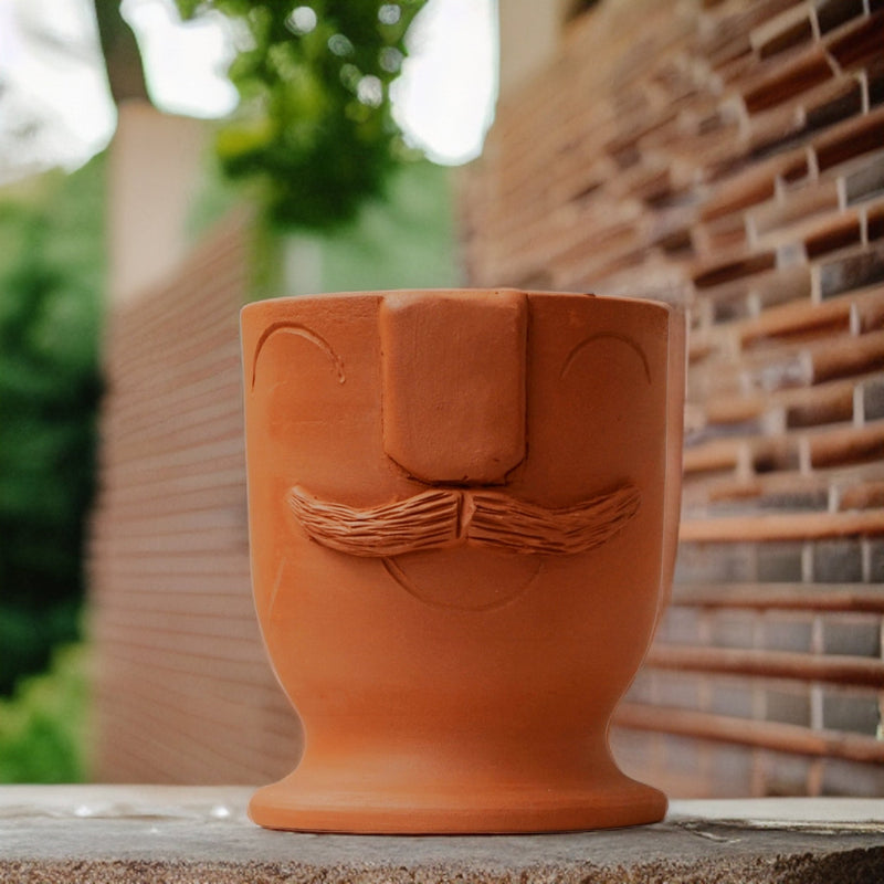 Handmade Terracotta Face Design Glass | Verified Sustainable Glasses & Tumblers on Brown Living™