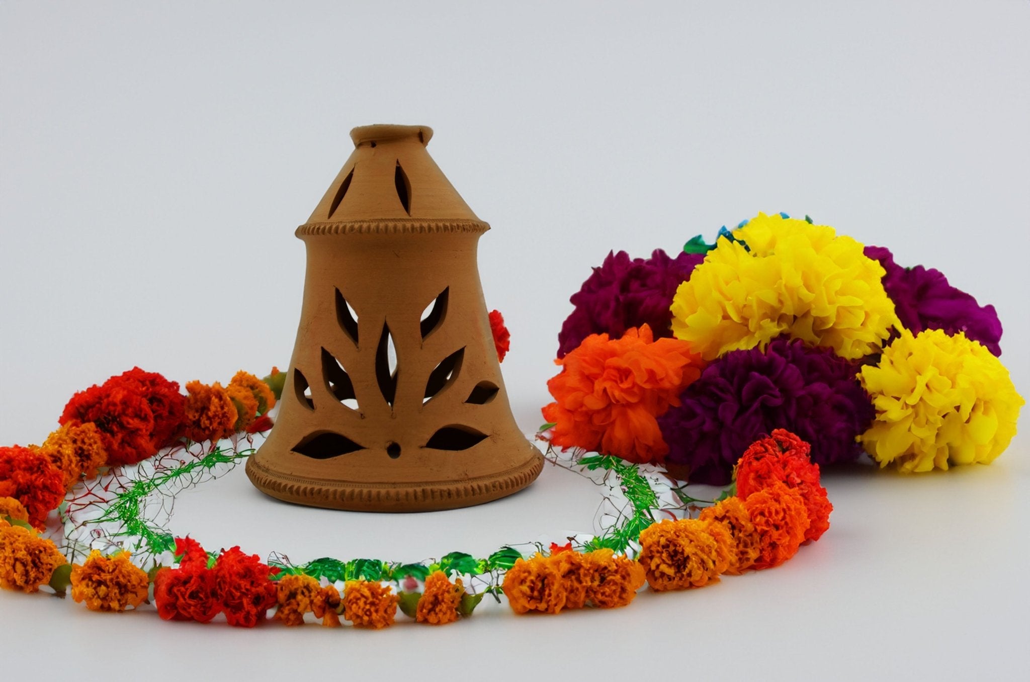 Handmade Terracotta Hanging Cutwork Diya | Verified Sustainable by Brown Living™