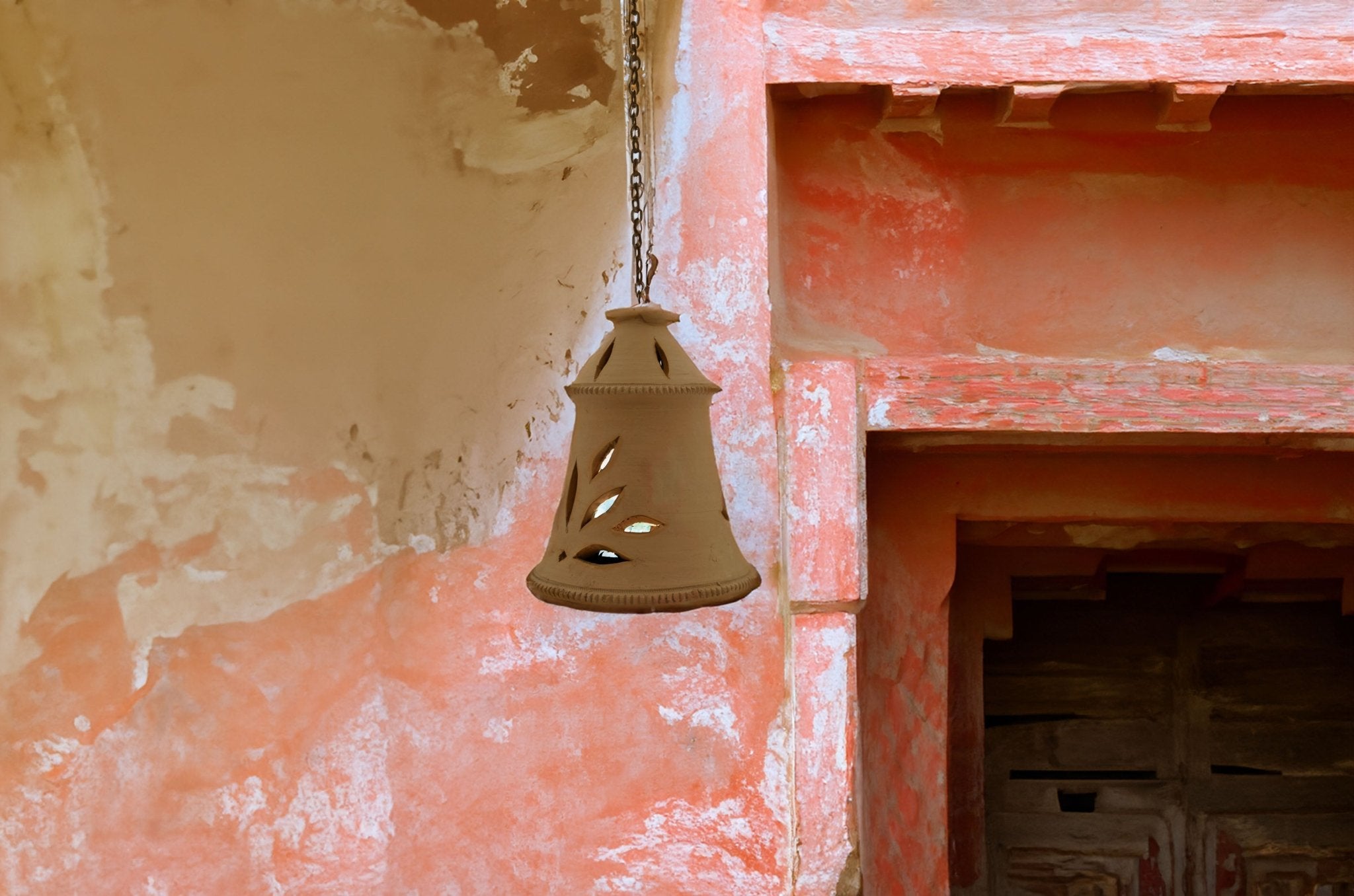 Handmade Terracotta Hanging Cutwork Diya | Verified Sustainable by Brown Living™