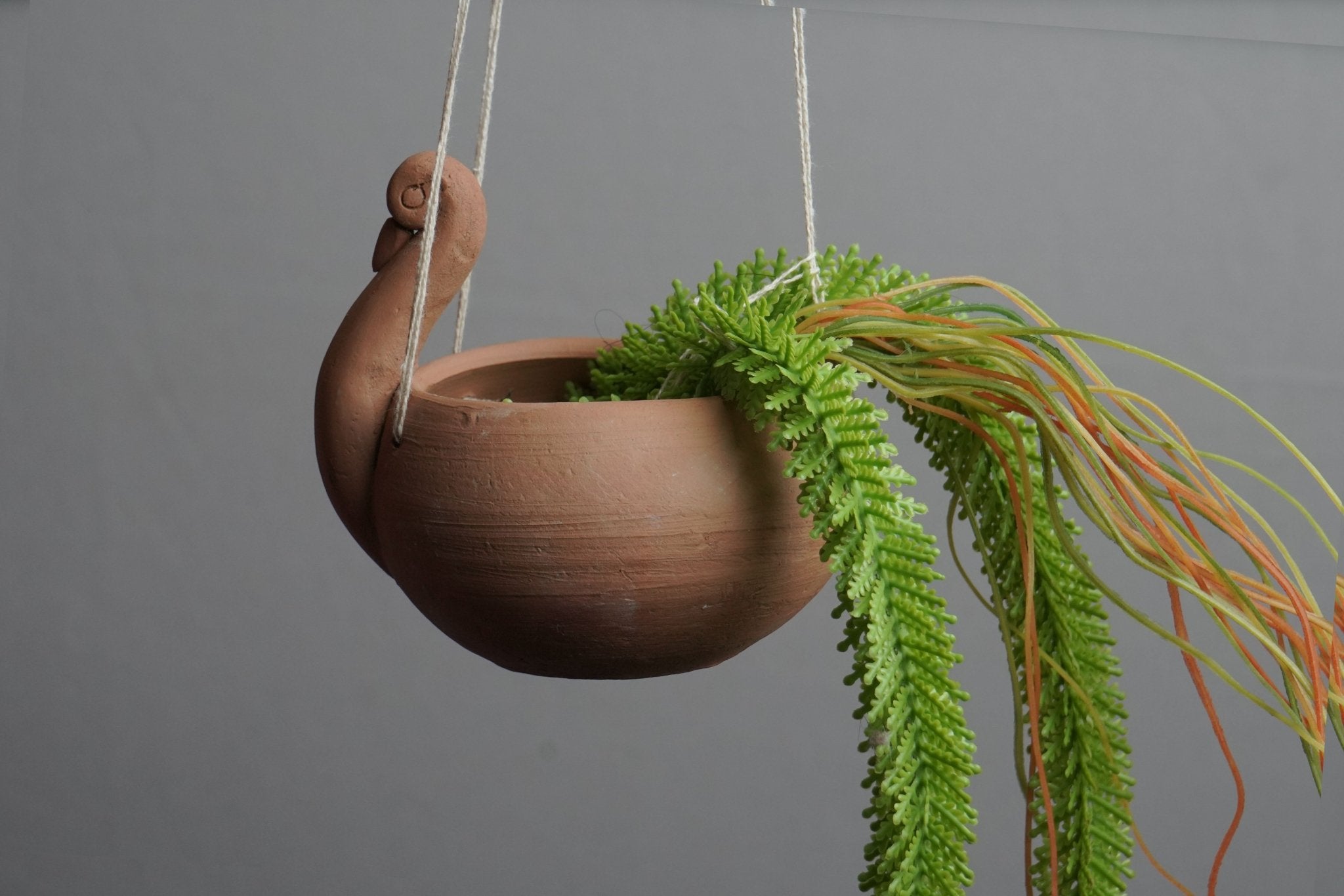 Handmade Terracotta Hanging Planter Duck | Verified Sustainable by Brown Living™