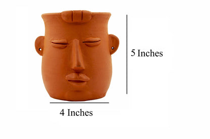 Handmade Terracotta Table Top Planter Baby Face | Verified Sustainable by Brown Living™