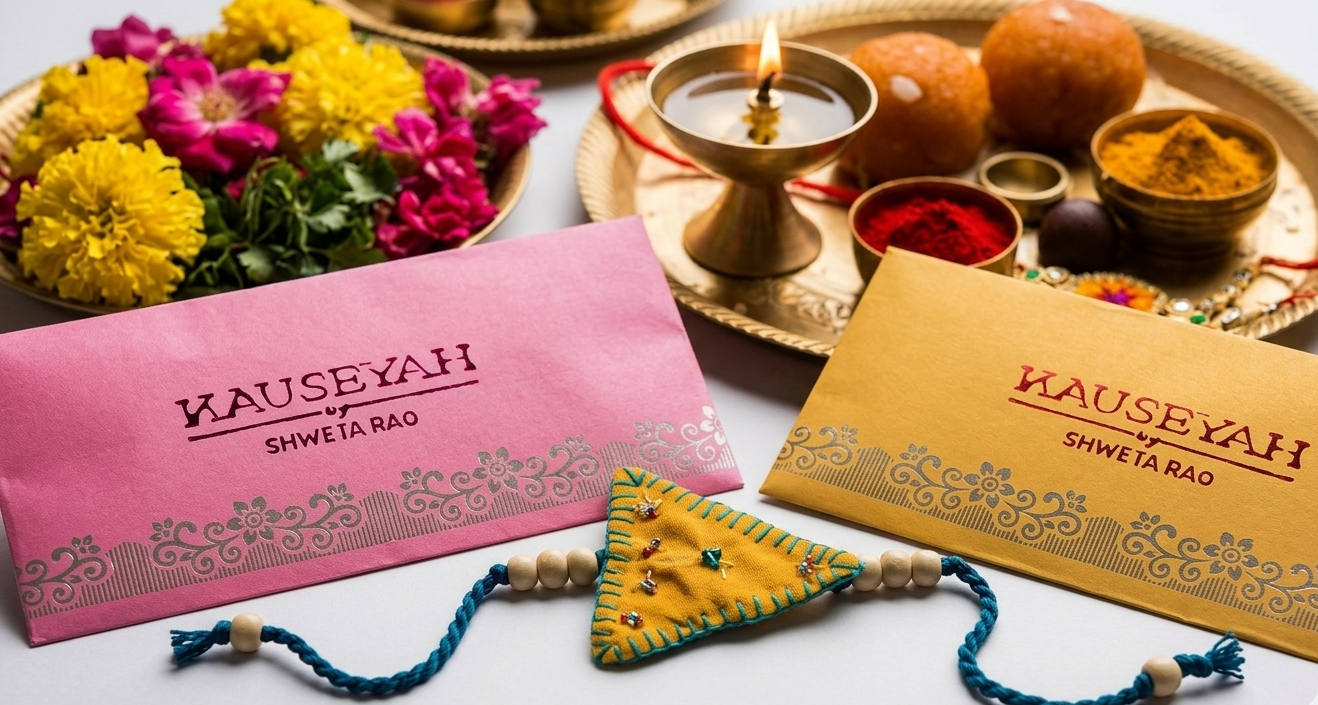 Handmade Textile Rakhi | Neer Designer Rakhi – Rakhi on Brown Living™. SKU: KR06. Img 1.