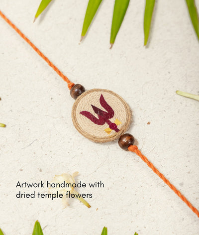 Handmade Traditional Raksha Bandhan Trishul Rakhi – Rakhi on Brown Living™. SKU: GUL-08. Img 3.