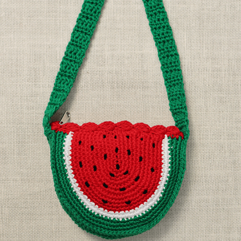 Handmade Watermelon Crochet Bag – Kids Bags on Brown Living™. SKU: SARKID10. Img 8.