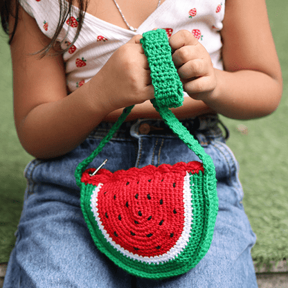 Handmade Watermelon Crochet Bag – Kids Bags on Brown Living™. SKU: SARKID10. Img 2.