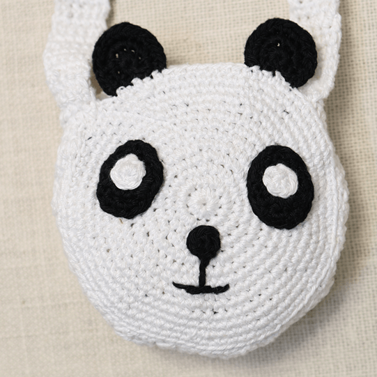 Handmade White Panda Crochet Bag – Kids Bags on Brown Living™. SKU: SARKID01. Img 6.