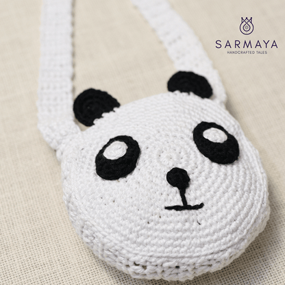 Handmade White Panda Crochet Bag – Kids Bags on Brown Living™. SKU: SARKID01. Img 7.