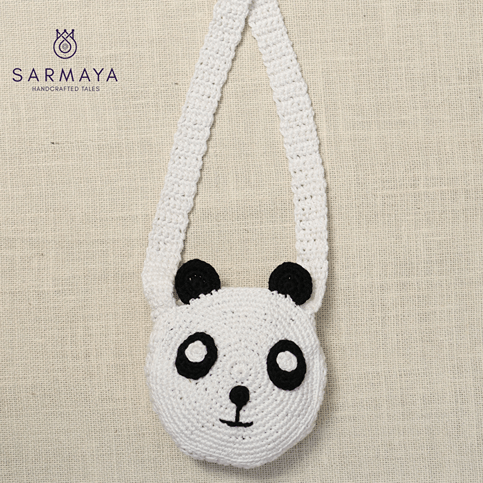 Handmade White Panda Crochet Bag – Kids Bags on Brown Living™. SKU: SARKID01. Img 8.