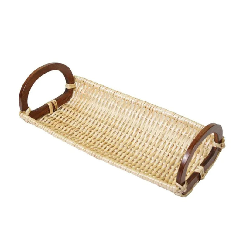 Handmade Wicker Bread Tray - White | Verified Sustainable Trays & Platters on Brown Living™