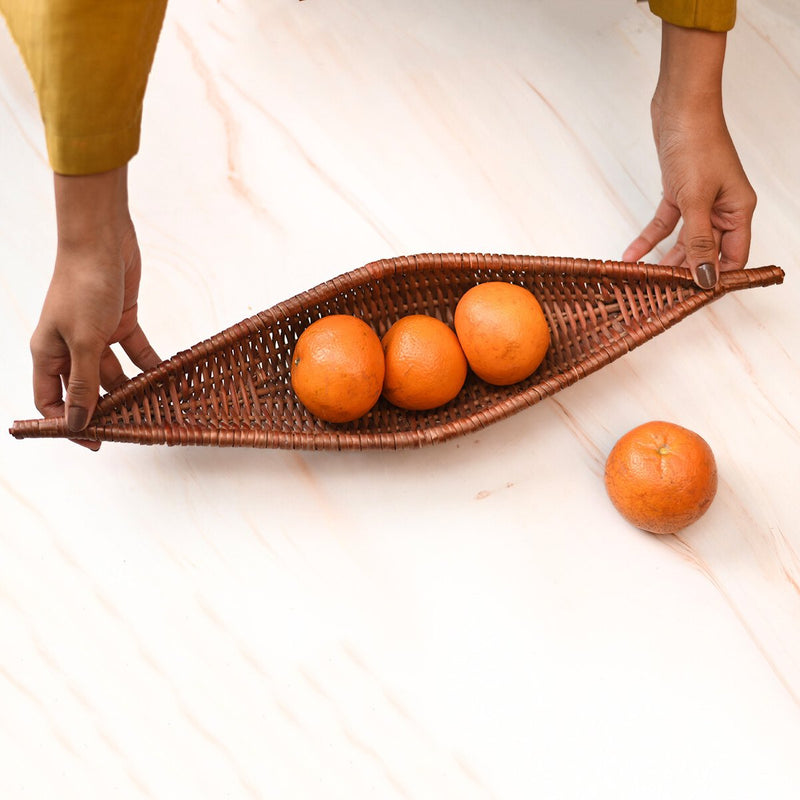 Handmade Wicker Shikara Bowl - Copper | Verified Sustainable Trays & Platters on Brown Living™