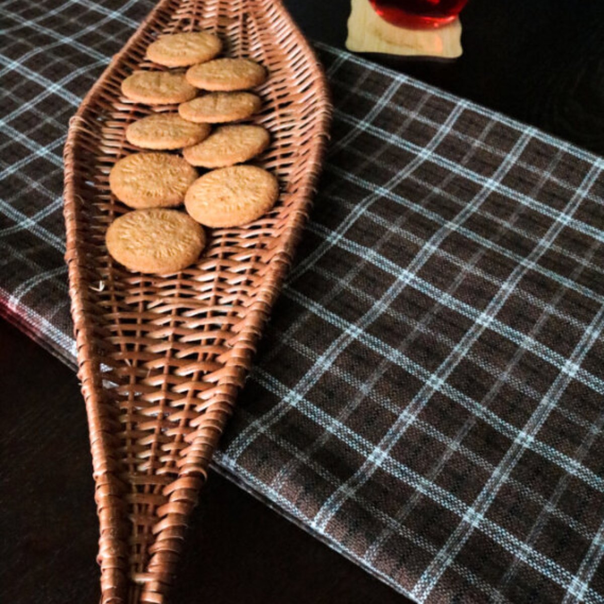 Handmade Wicker Shikara Platter | Verified Sustainable by Brown Living™