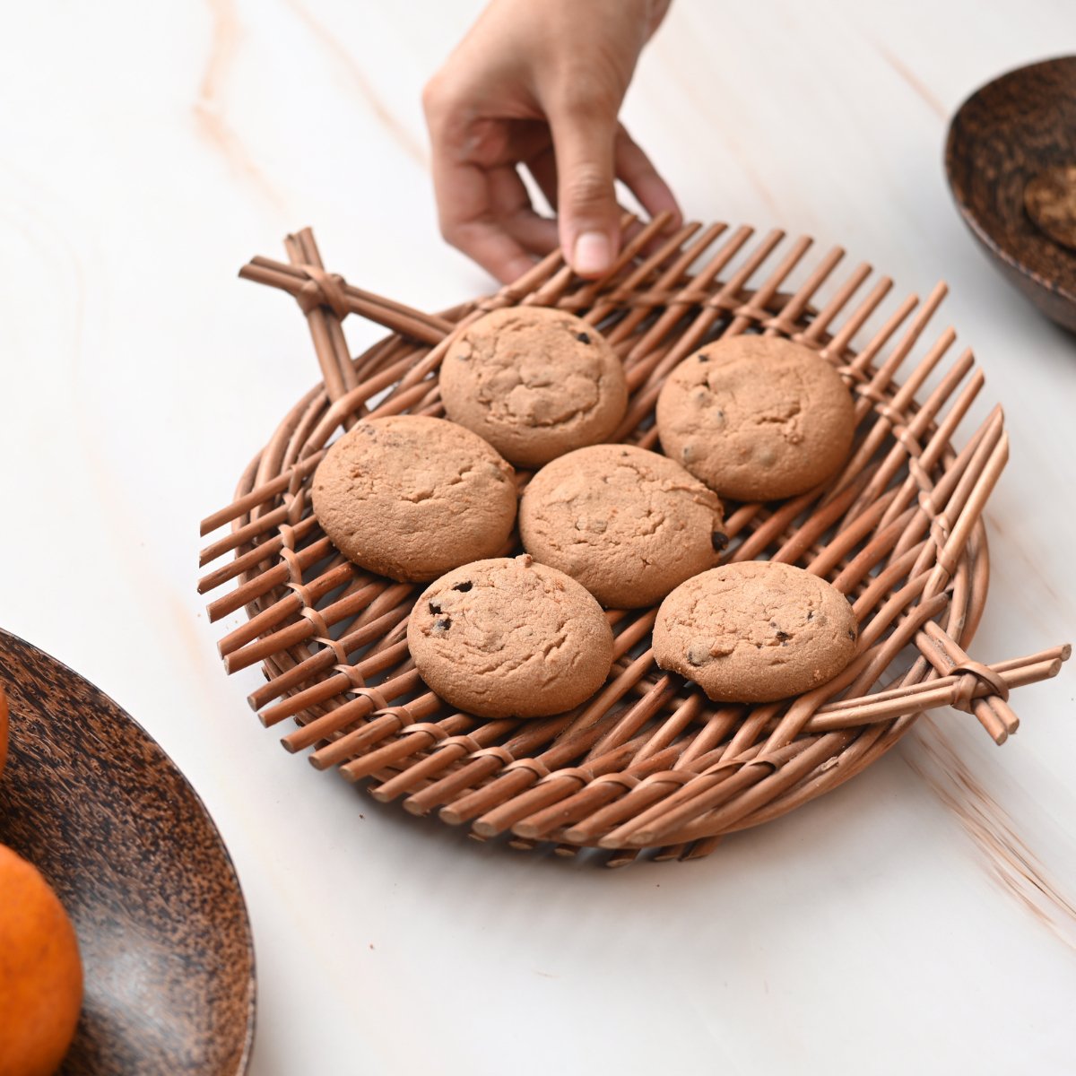 Handmade Wicker Small Tray - Brown | Verified Sustainable by Brown Living™