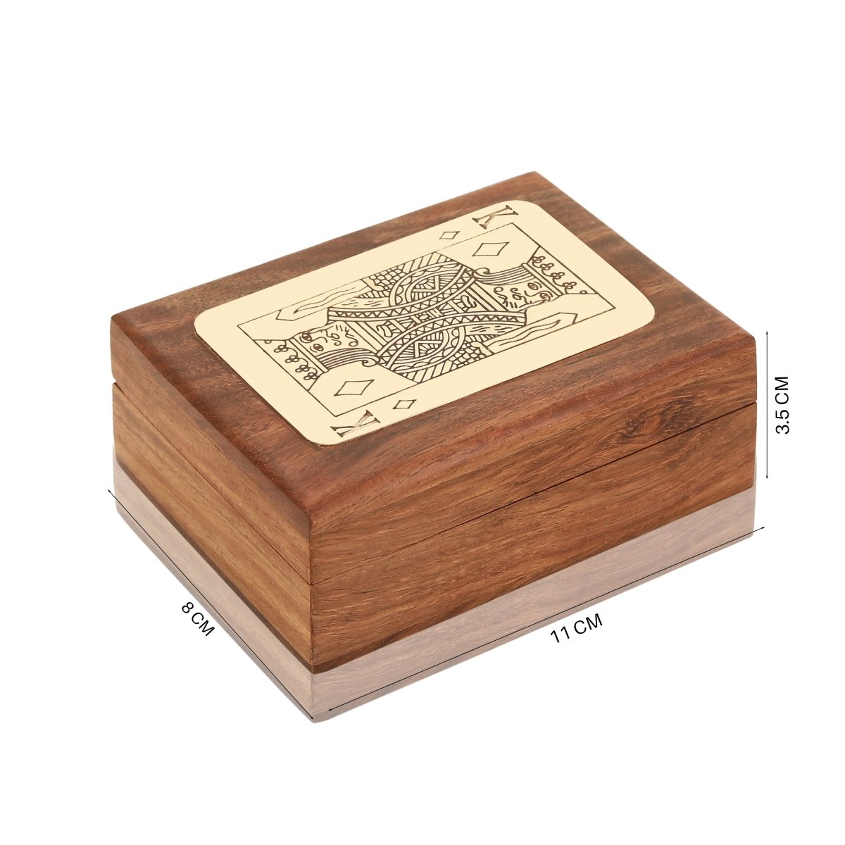 Handmade Wooden Single Deck Playing Card Case | Poker King – Card Games by Craft Cooper available on Brown Living™. . SKU: 1033 - CC. Img 2.