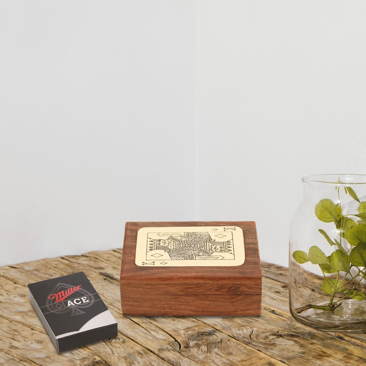 Handmade Wooden Single Deck Playing Card Case | Poker King – Card Games by Craft Cooper available on Brown Living™. . SKU: 1033 - CC. Img 1.