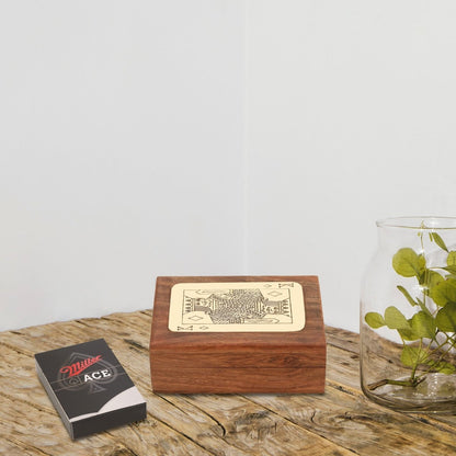 Handmade Wooden Single Deck Playing Card Case | Poker King – Card Games by Craft Cooper available on Brown Living™. . SKU: 1033 - CC. Img 1.