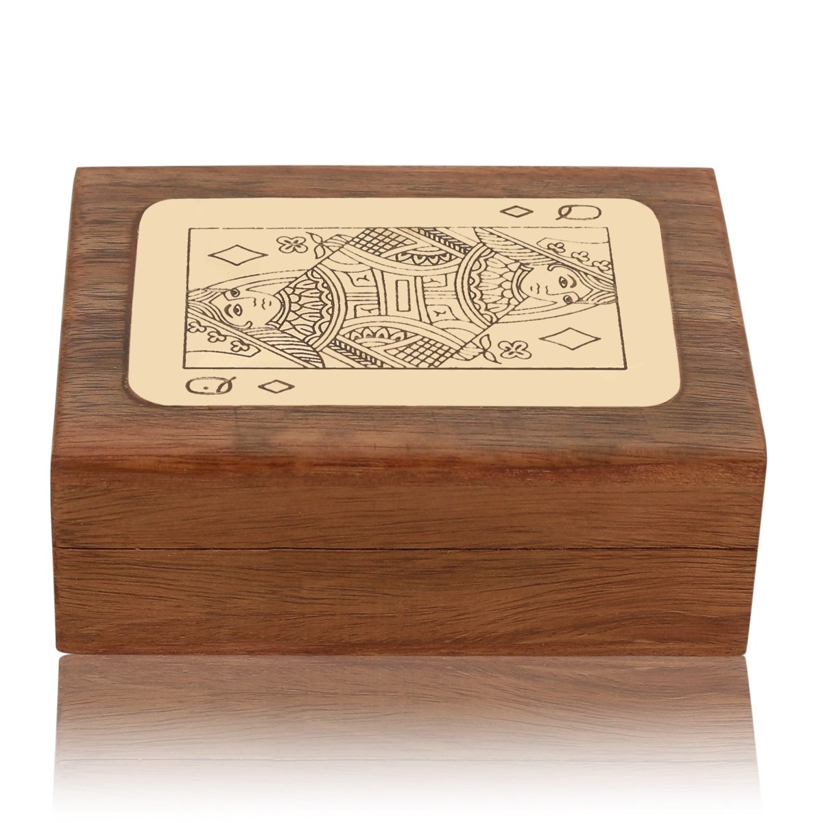 Handmade Wooden Single Deck Playing Card Case | Poker Queen – Card Games by Craft Cooper available on Brown Living™. . SKU: 10345435. Img 3.