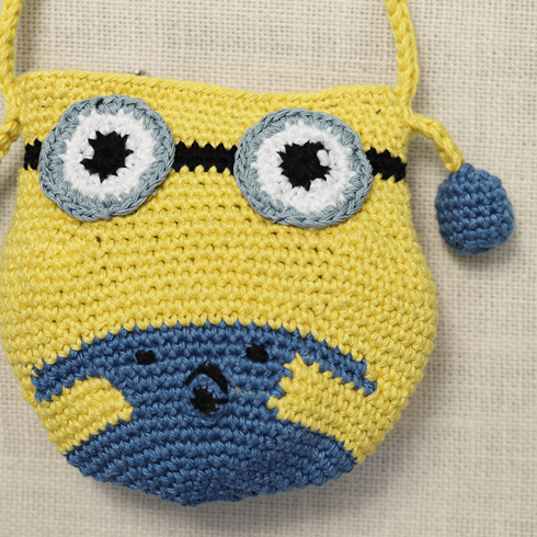 Handmade Yellow Minion Crochet Bag – Kids Bags on Brown Living™. SKU: SARKID03. Img 8.