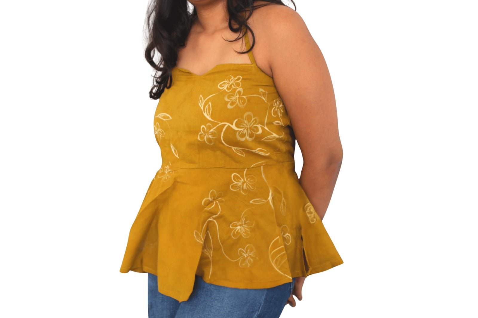 Handpainted Halter Top | Artisan Painted Contemporary Wear – Womens Top on Brown Living™. SKU: H08. Img 4.