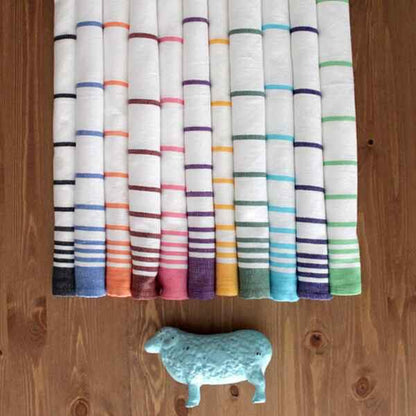 Handwoven Asymmetric Stripe Cotton Napkin for Everyday Use – Kitchen Linens on Brown Living™. SKU: NAASPH11. Img 2.