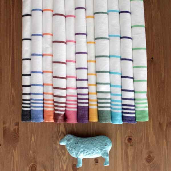 Handwoven Asymmetric Stripe Cotton Napkin for Everyday Use – Kitchen Linens on Brown Living™. SKU: NAASPH11. Img 2.