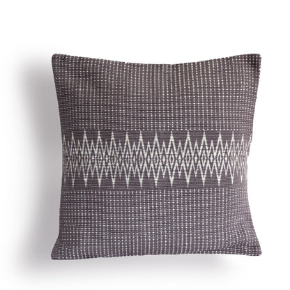 Handwoven Cotton Andean Grey & White Tribal Cushion Cover – Covers & Inserts on Brown Living™. SKU: UD00000100. Img 1.