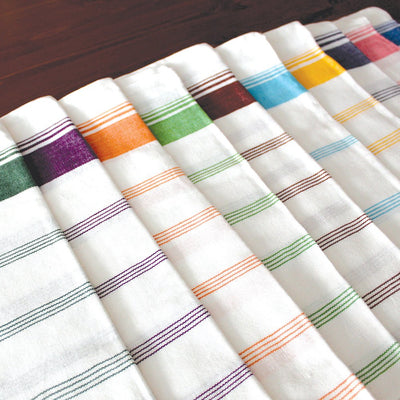 Handwoven Cotton Candy Stripe Kitchen Towel – Kitchen Linens on Brown Living™. SKU: KTCSN11. Img 1.