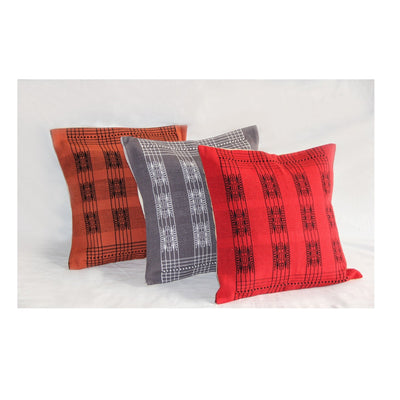 Handwoven Cotton Pamo Grey & White Tribal Cushion Cover – Covers & Inserts on Brown Living™. SKU: UD00000102. Img 3.