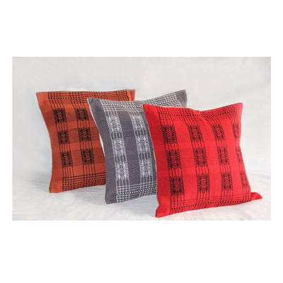 Handwoven Cotton Pamo Red And Black Tribal Cushion Cover – Covers & Inserts on Brown Living™. SKU: UD00000104. Img 3.