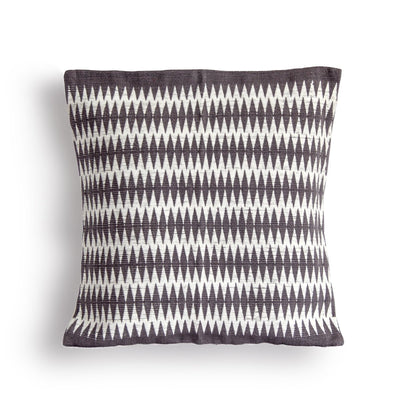 Handwoven Cotton Patkai Grey & White Tribal Cushion Cover – Covers & Inserts on Brown Living™. SKU: UD00000099. Img 5.
