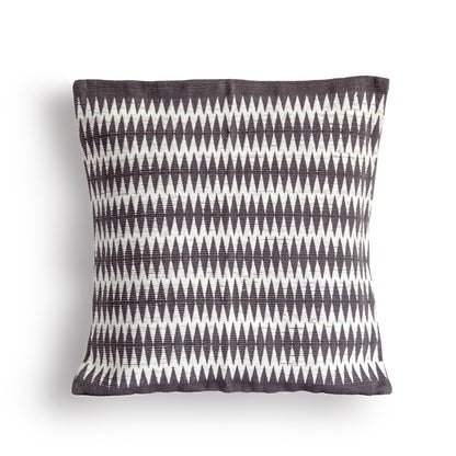 Handwoven Cotton Patkai Grey & White Tribal Cushion Cover – Covers & Inserts on Brown Living™. SKU: UD00000099. Img 1.