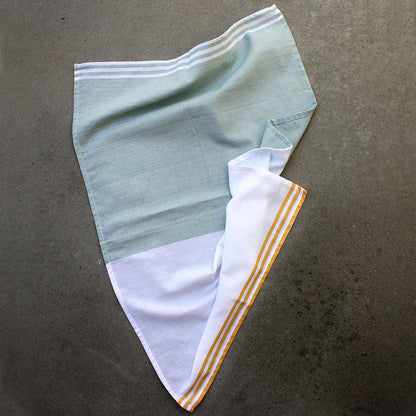 Handwoven Cotton Saffron Mint Kitchen Towel – Kitchen Linens on Brown Living™. SKU: KTSM11. Img 2.