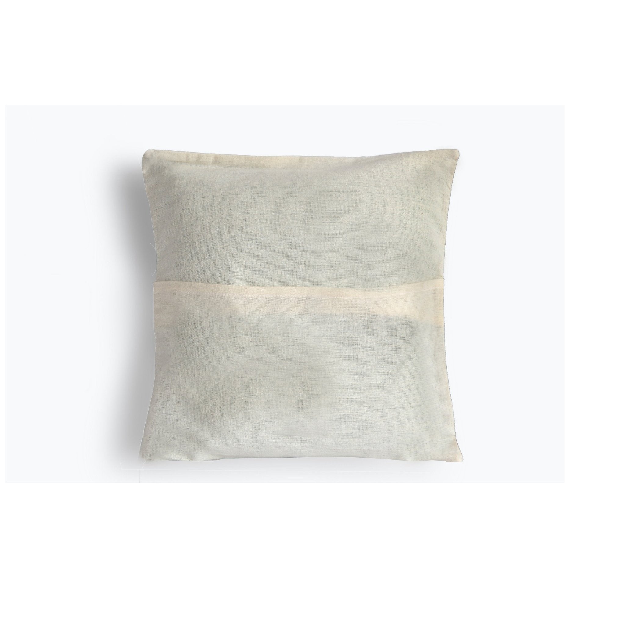 Handwoven Dzukou Grey And White Cotton Cushion Cover – Covers & Inserts on Brown Living™. SKU: UD00000103. Img 2.