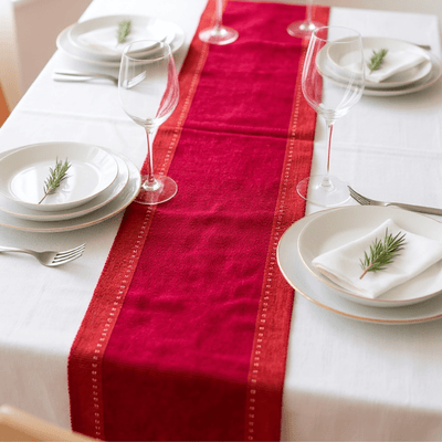 Handwoven Table Runner for Dining Table – 5 & 6 Feet – Table Linens on Brown Living™. SKU: RUNNERONLY - HANDW6FEET. Img 8.