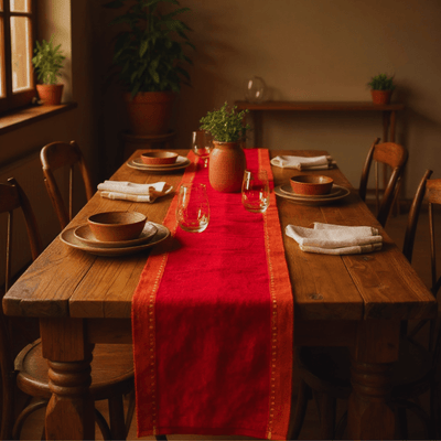 Handwoven Table Runner for Dining Table – 5 & 6 Feet – Table Linens on Brown Living™. SKU: RUNNERONLY - HANDW6FEET. Img 7.