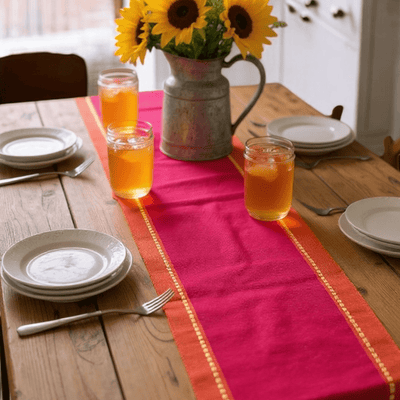 Handwoven Table Runner for Dining Table – 5 & 6 Feet – Table Linens on Brown Living™. SKU: RUNNERONLY - HANDW6FEET. Img 1.