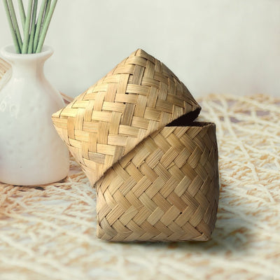 Handwoven Water Hycanith Storage Box – Gift Box by Kheoni available on Brown Living™. . SKU: KHWHB - 001. Img 2.