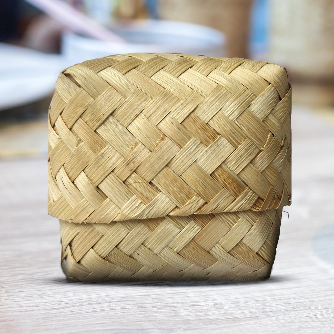 Handwoven Water Hycanith Storage Box – Gift Box by Kheoni available on Brown Living™. . SKU: KHWHB - 001. Img 1.