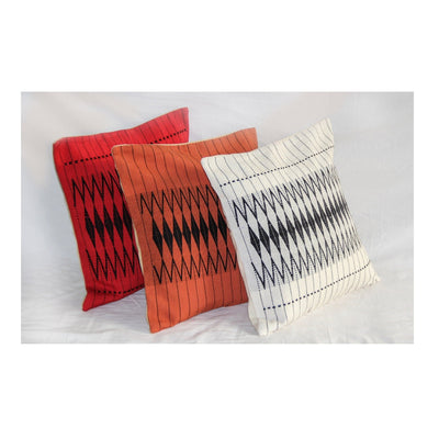 Handwoven White Dzukou Cushion Cover – Covers & Inserts on Brown Living™. SKU: UD00000113. Img 3.