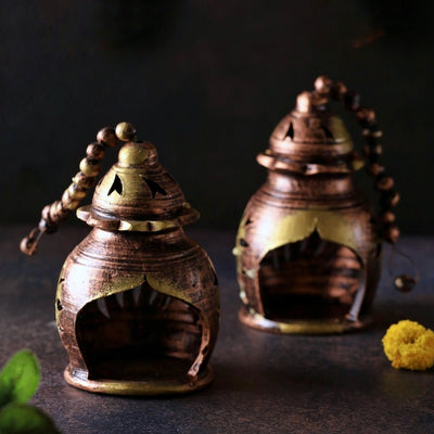 Hanging Nest Set – Artistic Diya Holder Set – Home Decor on Brown Living™. SKU: D14. Img 3.