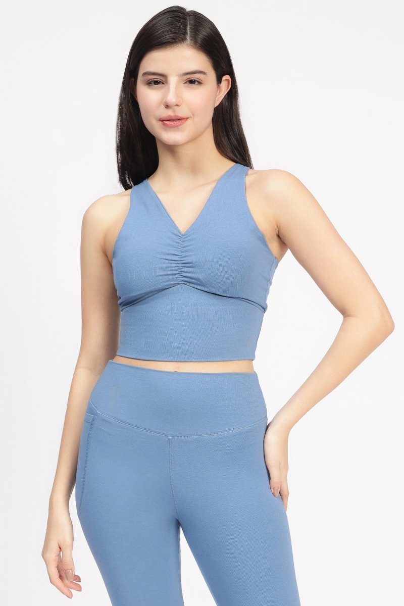 Hannah - Athletic Padded Tank Top – Womens Top by elope available on Brown Living™. XS Navy. SKU: ELHNB002XS. Img 1.