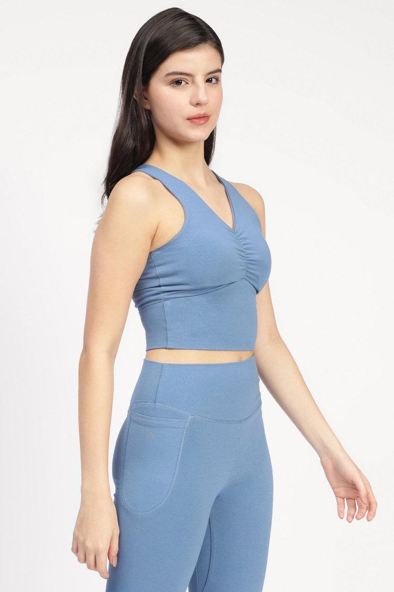 Hannah - Athletic Padded Tank Top – Womens Top by elope available on Brown Living™. XS Navy. SKU: ELHNB002XS. Img 3.
