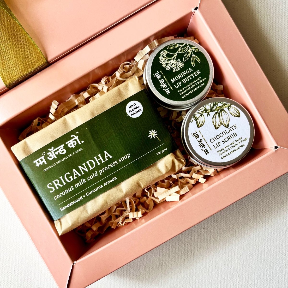 Happy Day Gift Hamper - Coconut Milk Soap + Moringa Lip Butter + Chocolate Lip Scrub | Verified Sustainable by Brown Living™