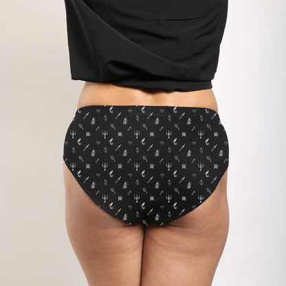 Haunted House Bio - washed Organic Cotton Hipster – Womens Underwear by WEAR EQUAL available on Brown Living™. S . SKU: 003/BA/HUNHOU/AOP_24BL10593. Img 3.