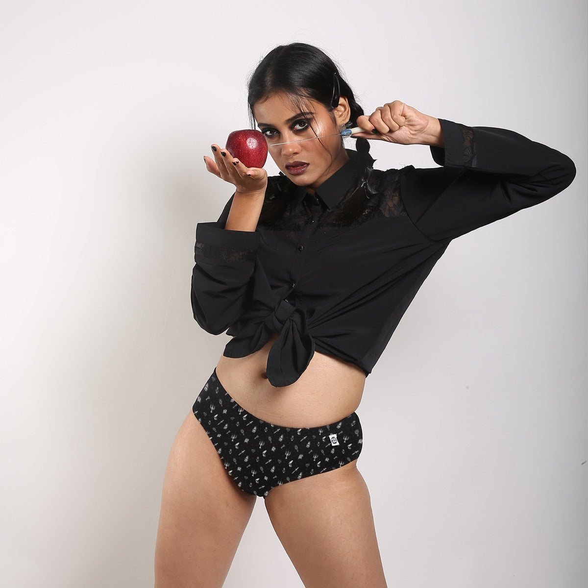 Haunted House Bio - washed Organic Cotton Hipster – Womens Underwear by WEAR EQUAL available on Brown Living™. S . SKU: 003/BA/HUNHOU/AOP_24BL10593. Img 2.