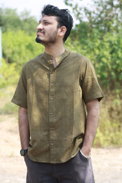Hawa Hawaii Khadi Shirt | Light & Breathable Handwoven Cotton Shirt – Mens Shirt on Brown Living™. SKU: HHO01. Img 2.