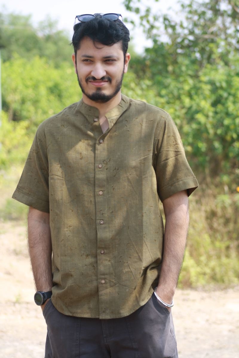 Hawa Hawaii Khadi Shirt | Light & Breathable Handwoven Cotton Shirt – Mens Shirt on Brown Living™. SKU: HHO02. Img 3.