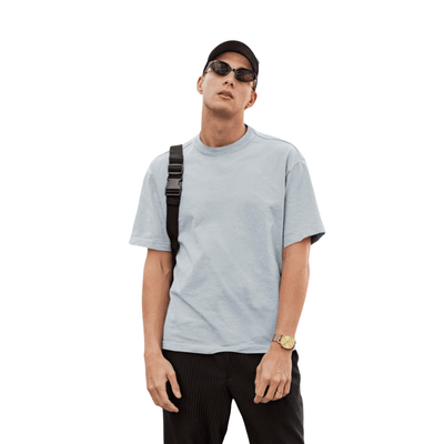 Haze Blue | Hemp T-Shirt | Unisex – Mens T-Shirt on Brown Living™. SKU: HazeBlue-S. Img 1.